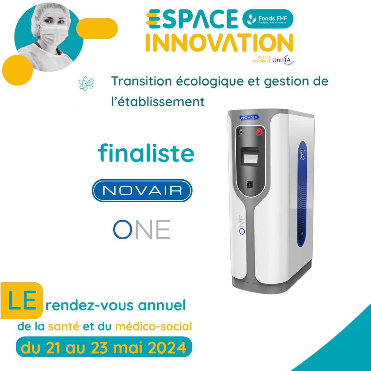 NOVAIR is proud to be a finalist in the Fonds FHF Espace Innovation at SantExpo 2024